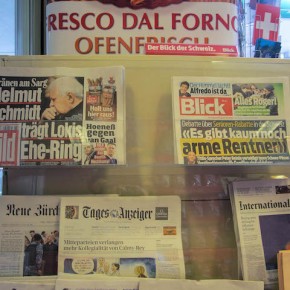 Highway newsstand. Ticino, 2010