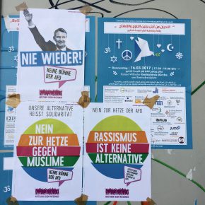 Anti-fascist flyers. Berlin, May 2017.