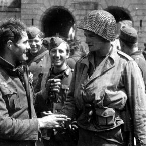 Processing German prisoners. Cherbourg, June 1944